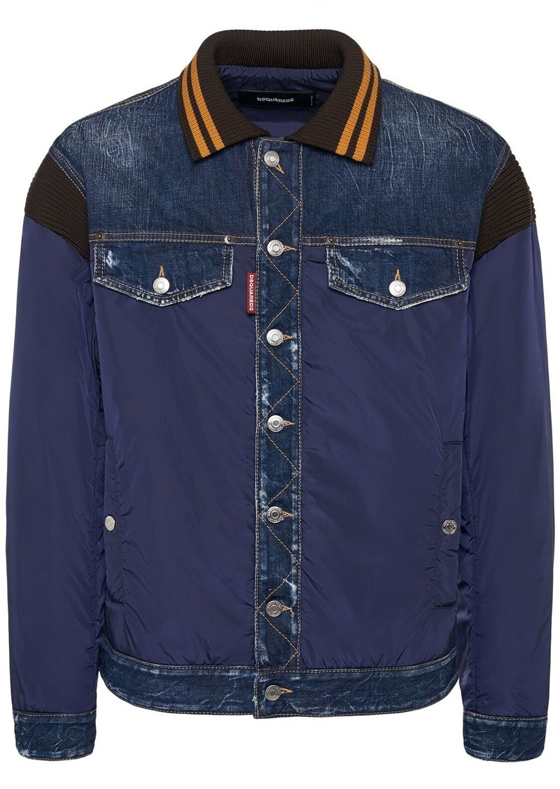 Dsquared2 Varsity Nylon & Denim Jacket