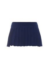 Dsquared2 Viscose Knit Logo Pleated Mini Skirt