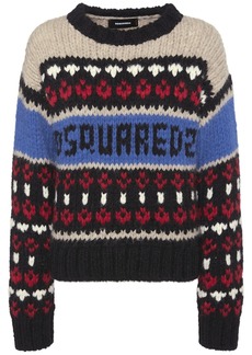 Dsquared2 Wool Jacquard Knit Logo Sweater
