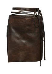 Dsquared2 Wrapped Leather Mini Skirt