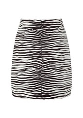 Dsquared2 Zebra Print Faux Leather Mini Skirt
