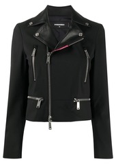 Dsquared2 zippered virgin wool blend biker jacket