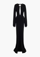 Dundas - Open-back cutout embellished stretch-jersey gown - Black - IT 46