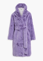 Each x Other - Belted faux fur hooded coat - Purple - S