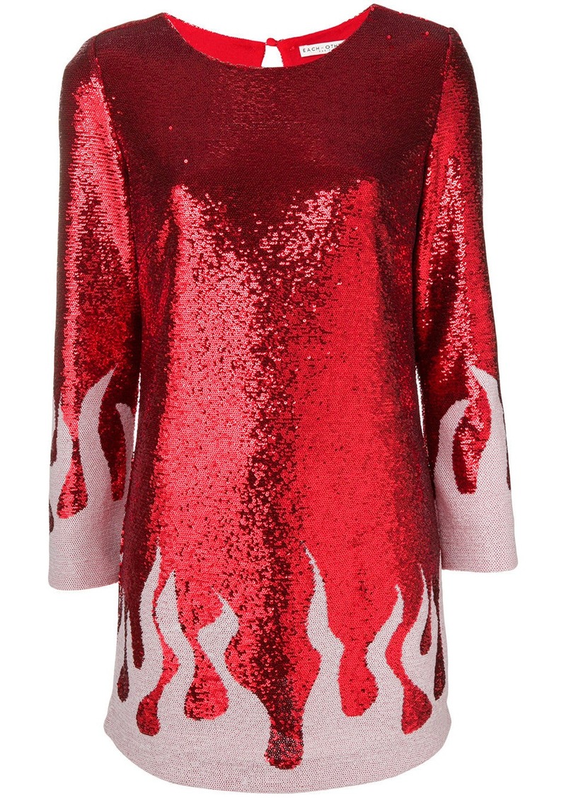 Each x Other fire sequinned mini dress