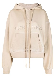 Each x Other embroidered-logo cropped cotton hoodie