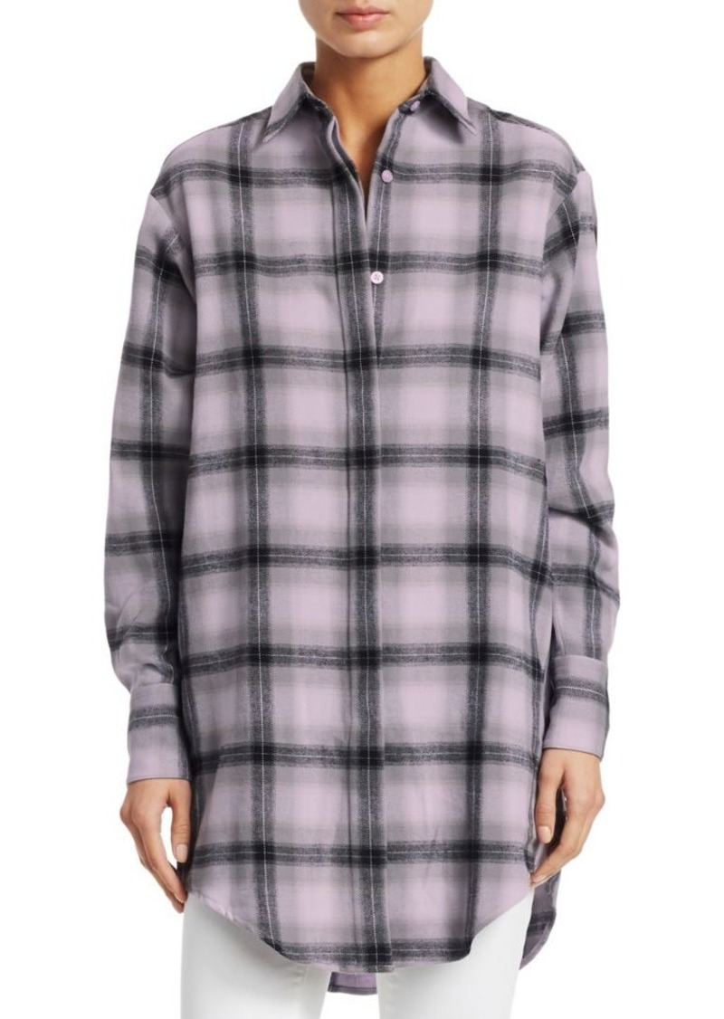Flannel Check Graphic Blouse
