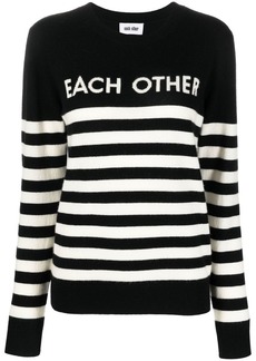 Each x Other intarsia-knit logo striped jumper