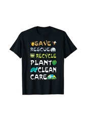 Earth Day 2021 Save Bees Rescue Animals Recycle Plastic Tee T-Shirt