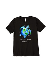 Earth Day 2024 Restore Earth Sea Turtle Art Save the Planet Premium T-Shirt