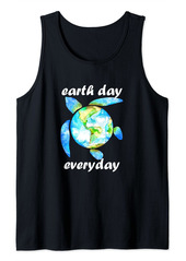 Earth Day Everyday Turtle Earth Watercolor Art Earth Day Tank Top