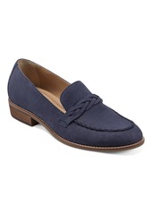 Earth Women's Edie Stacked Heel Casual Slip-on Loafers - Dark Blue Leather