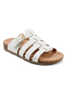Earth Women's Eresa Slip-On Strappy Flat Casual Sandals - Cream Leather