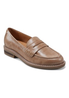 Earth Women's Javas Round Toe Casual Slip-On Penny Loafers - Light Brown Leather