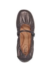 Earth Women's Korvino Square Toe Mary Jane Casual Flats - Black Leather