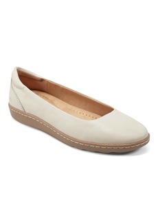 Earth Women's Landen Slip-on Round Toe Casual Ballet Flats - Cream Leather