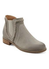 Earth Women's Nika Round Toe Stacked Heel Casual Booties - Taupe Suede
