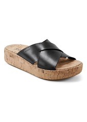 Earth Women's Scout Casual Slip-on Wedge Platform Sandals - Cognac Suede