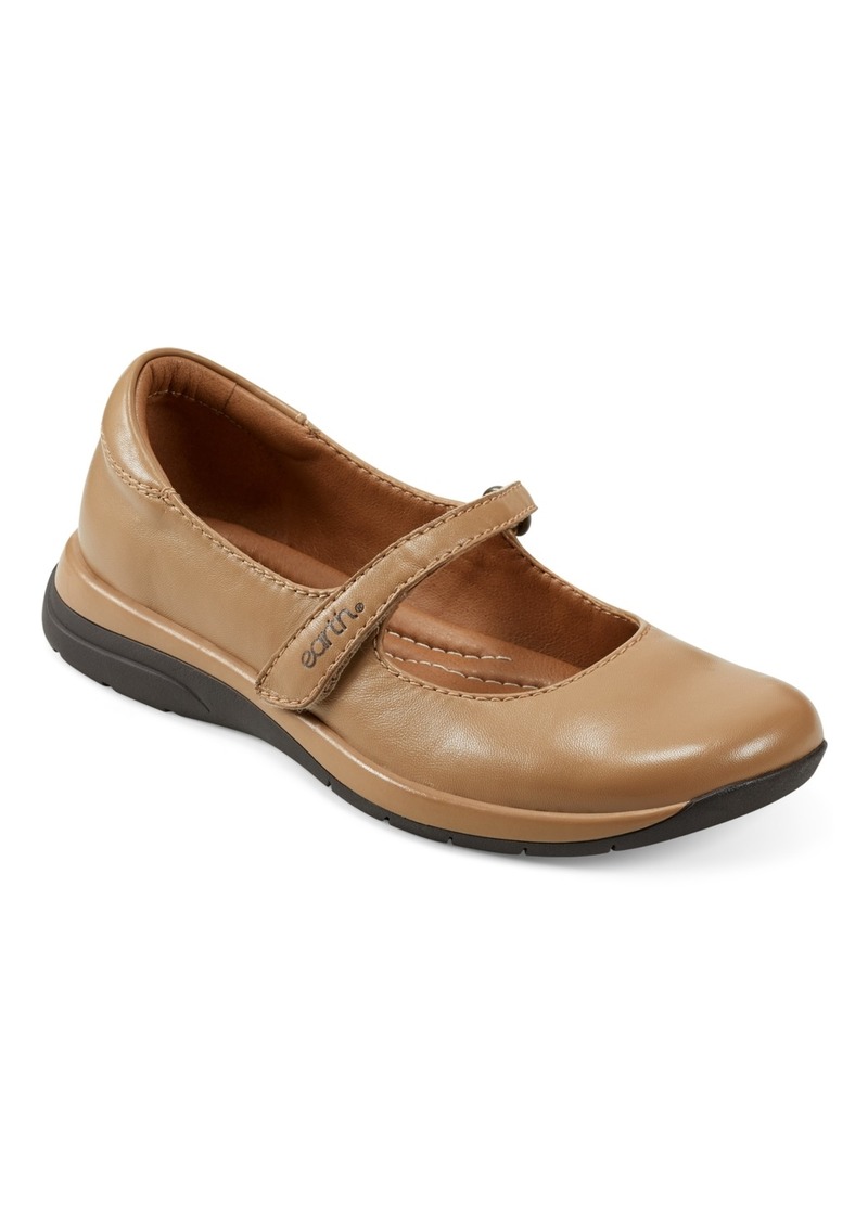 Earth Women's Tose Round Toe Mary Jane Casual Ballet Flats - Medium Natural Leather