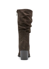 Earth Women's Vine Block Heel Almond Toe Narrow Calf Casual Boots - Medium Natural Suede