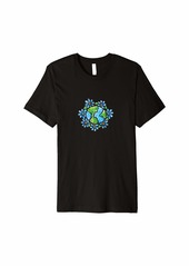 Watercolor Earth Daisy Art Earth day designs Premium T-Shirt