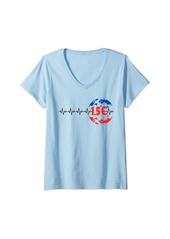 Earth Womens 1.5 Degrees Celsius World Heart Beat Aware of Climate Change V-Neck T-Shirt
