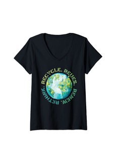 Earth Womens Activism V-Neck T-Shirt