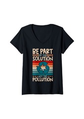 Womens Anti Littering & Environmental Protection Earth Day V-Neck T-Shirt