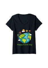 Womens celebrate Arbor green and earth Day boys girls kids V-Neck T-Shirt
