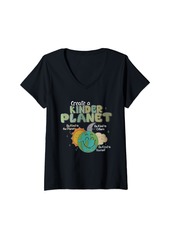 Womens Create A Kinder Planet Earth Day Be Kind To Our Planet V-Neck T-Shirt