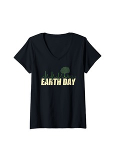 Womens Earth Day | Saving The Earth Science Earth Day Gear V-Neck T-Shirt