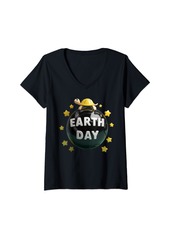 Womens Earth Day 2025 Environmental Nature Planet | Mens & Womens V-Neck T-Shirt