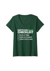 Womens Earth Day Activities Checklist April 22 2024 V-Neck T-Shirt
