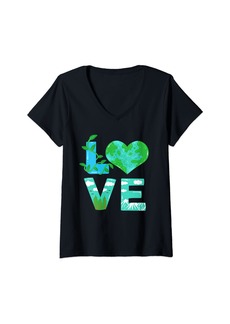 Womens Earth Day Environmental Conservation V-Neck T-Shirt