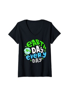 Womens Earth Day Every Day Beautiful Earth V-Neck T-Shirt