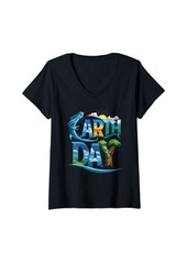 Womens Earth Day Everyday for men and women V-Neck T-Shirt