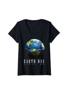 Womens Earth Day For Men Women & Kids V-Neck T-Shirt