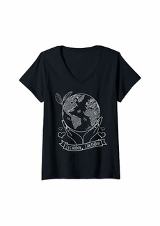 Womens Earth Day Gift Idea for the Environmentally Conscious V-Neck T-Shirt