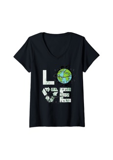 Womens Earth Day Happy Party Vintage T. Shirt V-Neck T-Shirt