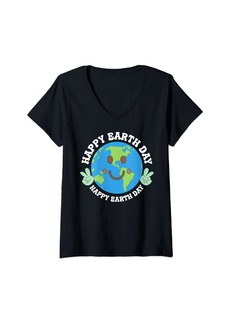 Womens EARTH DAY Kids Toddler Boys Cute Planet Funny Novelty V-Neck T-Shirt