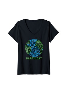 Womens Earth Day Kids  Women & Men Cute 54th Earth Day 2024 V-Neck T-Shirt