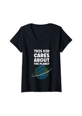 Womens Earth Day Party Environment Care About The Green Planet V-Neck T-Shirt