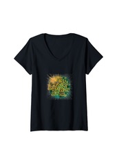 Womens Earth Day Peace Love spread climate change awareness V-Neck T-Shirt