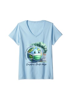 Womens Earth Day Positive Quote Saying Climate Change Kids Toddler V-Neck T-Shirt
