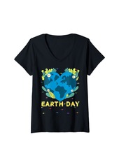 Womens earth day save our home climate change V-Neck T-Shirt