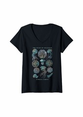 Womens Earth Day The Study Of Jellyfish V-Neck T-Shirt