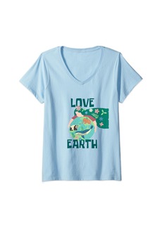Womens Earth Lovers 54th anniversary of Earth Day in 2024 V-Neck T-Shirt