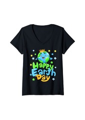 Womens Funny Earth Day Quote Boys Girls Cool Earth Happy Earth Day V-Neck T-Shirt