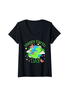 Womens Funny Earth Day Quote Earth Cool Happy Earth Day 2024 Kids V-Neck T-Shirt