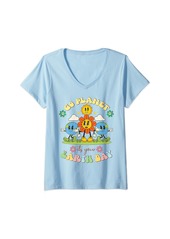 Womens Go Planet Its Your Earth Day 2024 Teacher Kids Cute Earth V-Neck T-Shirt